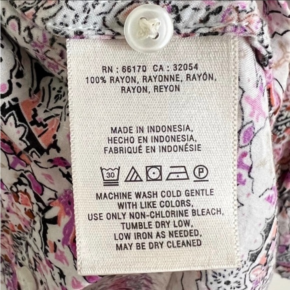 Anthropologie Maeve Islet Button-Down Printed Top XS - Picture 6 of 6